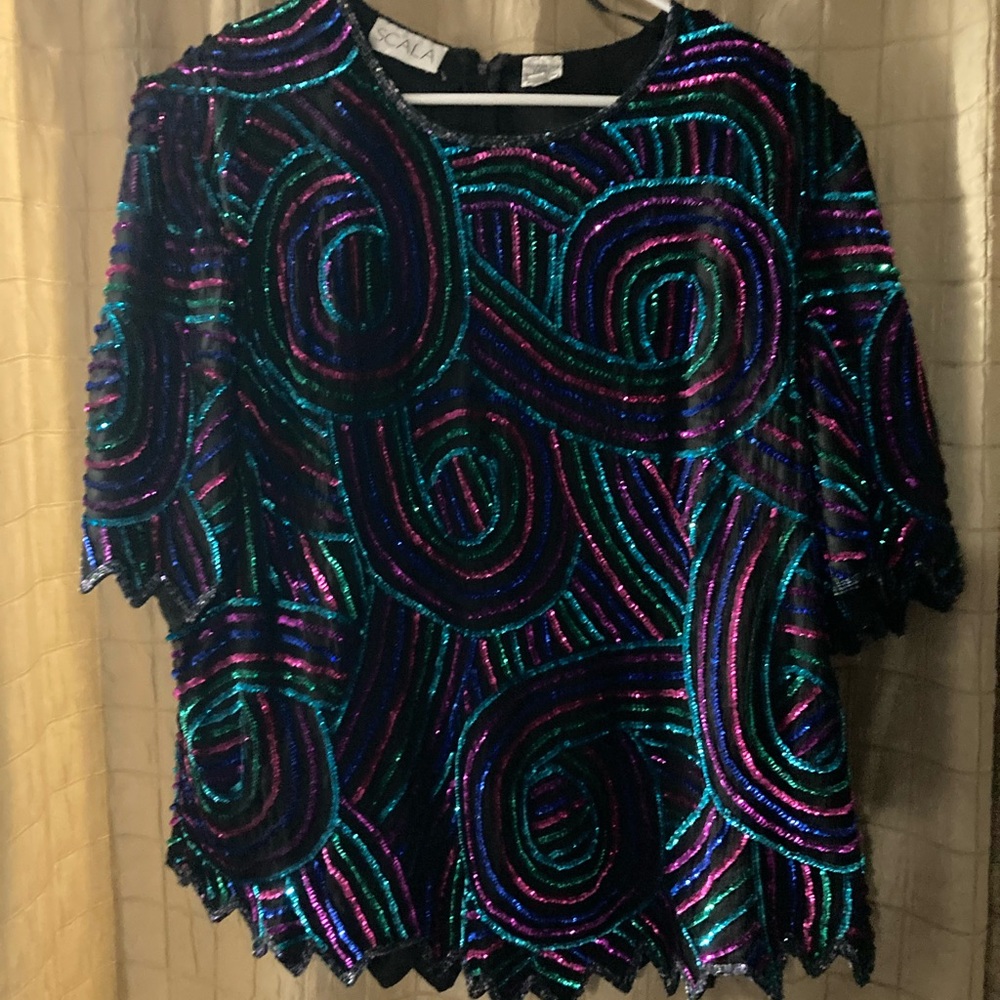 Scala - Colorful Sequin Top